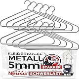 Neusu Kleiderbügel Metall, Stabil, 45cm x 5mm Dickes Metall - Extra Starke Garderobenbügel in Hotel-Qualität - (10 Stück)
