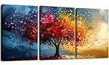YWQQ Baum des Lebens Wandbilder Wohnzimmer 3er Set|30x40 cm pro Bild|Leinwandbilder mit Rahmen|Moderne abstrakte Leinwand Bilder für Wohnzimmer, Schlafzimmer, Heimbüro,Kaffeehaus & Galerie Dekoration