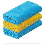 detailmate 3er Set Microfasertuch Ultra weich | Autopflege Zubehör - außen & innen | Lack Politur & Pflege, Innenraum, Felgen | Microfasertuch 40x40cm, 550 GSM - randlos & fusselfrei, ohne Kratzer