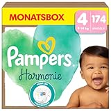 Pampers Harmonie Windeln Größe 4, 174 Windeln, 9kg-14kg, sanfter Hautschutz mit 100Prozent Pampers Schutz