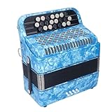 Professionelles Akkordeon mit 22 Tasten, 8 Bass, Musikinstrument mit 2 Gurten für Akkordeonisten