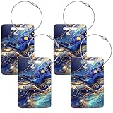 Surrealism Kofferanhänger aus Acryl, Motiv: 'A Vast River of Blue and Gold Stars', Gepäckanhänger für Gepäck, 4 Stück