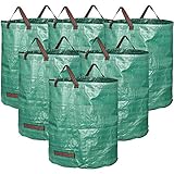 GardenMate 6X 272l Gartensack Laubsack Gartenabfallsack stabil - Gartensäcke für Gartenabfälle - Laubsäcke Rasenschnitt - Grünschnittsäcke faltbar, groß, robust aus Polypropylen-Gewebe 150GSM