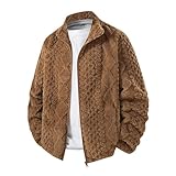 Teddy Jacke Herren Fleecejacke Winterjacke Fleece Gefüttert Dicke Thermo Felljacke Schafwolle Übergröße Wolljacke Lammfelljacke Zipper Militär Kuscheljacke Teddyjacke Winddichte Outdoorjacke