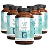 NATURTREU® Ruhepol - Ashwagandha Kapseln hochdosiert - 600 vegane Kapseln - 500 mg Ashwagandha pro Tag - Ashwagandha Komplex mit Rosenwurz-Extrakt - ohne unerwünschte Zusatzstoffe - laborgeprüft