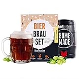 Braufässchen Bier Brauset zum selber machen | Dunkles Bier im 5 Liter Fass | Perfektes Geschenk für Männer | Geschenkbox
