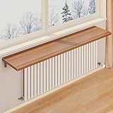 Stilvolle, moderne Heizkörperabdeckung aus Holz und schwebendes Regal, 110 x 20 cm, perfekte dekorative Aufbewahrungslösung für Wohnzimmer, Schlafzimmer und Flur