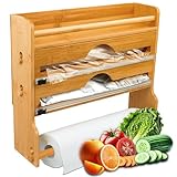 VON STEINEICH® Küchenrollenhalter aus Holz [ohne Bohren] Wandrollenhalter für Küchenrolle, Alufolie & Frischhaltefolie - Kitchen Organizer mit extrem scharfen Klingen – einfache Montage & Handhabung