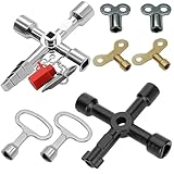 AHEJIOO 8 Stück Heizungsentlüftungsschlüssel Set, Schwarzer Heizungsschlüssel, Goldener Heizkörperentlüftungsschlüssel, Dreieckschlüssel, Entlüftungsschlüssel für Heizkörper und Wasserhähne