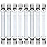 QincLing 8 Stück Betttuchspanner, Bettlakenspanner Lakenspanner Verstellbar Bügeltischspanner Weiss Bügelbezugspanner mit Metallclips für Bettlaken, Matratze, Bügelbrett Oder Sofa
