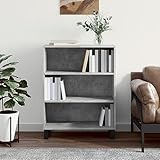 Mokuyary Regalschrank Betongrau 69,5x32,5x90 cm Holzwerkstoff Küchenschrank mit Stauraum, Aufbewahrungsschrank für Küche,Wohnzimmer,Flur