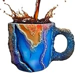 Mineralkristall-Kaffeetassen, Harzkristall-Tassen, Kaffeetasse mit Henkel, Mineralkristall-Tasse, Harz-Kaffeetassen, einzigartige Kaffeetassen, Kristall-Kaffeetassen, Kaffeebecher mit bequemem Griff
