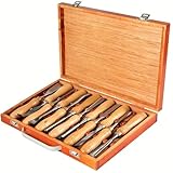 Stechbeitel Set Für Holz, Schnitzwerkzeug Für Holz,Stechbeitel-Satz 12-Teilig Mit Aufbewahrungskoffer Für Tischler, Handwerker, Geschenk Für Die Meisten
