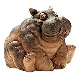 Design Toscano Hanna der Hippo Afrikanische Dejo Wasserspeierstatue, Polyresin, Vollfarbe, 25,5 cm