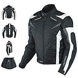 A-Pro Motorcycle Jacket CE Armored Textile Motorbike Racing Thermal Liner White S