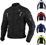 WMW WALI MOTO WEAR Motorradjacke Herren Winddichte Bikerjacke mit herausnehmbaren CE-Protektoren,Textil Motorradjacke,Bikerjacke (DE/NL/SE/PL, Alphanumerisch, L, Regular, Regular, BLACK)