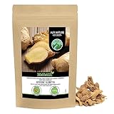Ingwerwurzel geschnitten (1kg), Ingwer Tee, Ingwerstücke geschrotet, Ingwertee 100% natürlich, Ingwer ohne Zusätze, Ingwer Wurzel geschnitten