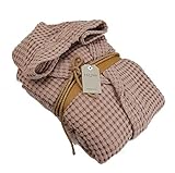 Generico Fazzini, Bademantel mit Wabenstruktur, mit Kapuze, 100 % reine Baumwolle, 240 Boho-Pink, Größe L/XL
