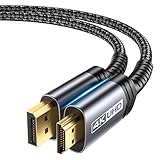 JSAUX 4K DisplayPort auf HDMI Kabel 2M, 2K@120Hz, 4K@30Hz Unidirektionaler [Vergoldete, Geflochten, Aluminiumhülse] DP-Computer zu HDMI-Monitor Kompatibel für Lenovo, HP, Dell, AMD, NVIDIA