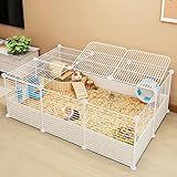 Verschlüsselter Meerschweinchenkäfig, Hasenkäfig, Hasenlaufstall, Metalldraht, Kleintier-Laufstall, mit erhöhtem Innensteg