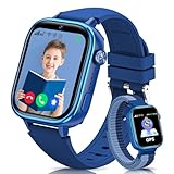 JoJoego Smartwatch Kinder mit GPS und Telefon, 4G Kinderuhr mit Videoanruf, Anruf, SOS, Schulmodus, Sprachchat, Wecker, SIM, IP68 Wasserdicht Schrittzähler, Geschenk für Mädchen/Junge, Blau
