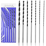 WJMY 7-Teiliges Set Holzbohrer Lang Profi, Ø4mm,5mm,6mm,7mm,8mm,10mm,12mm x 300mm, Schlangenbohrer, Spiralbohrer, Balkenbohrer, Schalungsbohrer für Harthölzer, Sperrholz, Weichhölzer