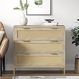 Skokliz Kommode, 3-Schubladen-Kommode für Schlafzimmer, Kommode mit Schublade Schubladenschrank Malm Kommode viel Stauraum geeignet für Wohnzimmer, Schlafzimmer, Büro, 80B x 40T x 75H cm