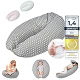 SMOOTHY Stillkissen Schwangerschaftskissen XXL - Premium Seitenschläfer-Kissen aus 100% Baumwolle - Schlafkissen & Lagerungs-Kissen für Mutter & Baby | Deutscher Hersteller