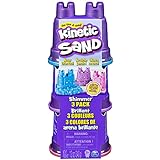 Kinetic Sand Schimmer Sand 3er Pack 340 g - 3 Farben Glitzersand aus Schweden für Indoor Sandspiel, ab 3 Jahren
