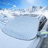 Jsdoin Frontscheibenabdeckung Auto, Scheibenabdeckung mit Seitenspiegelabdeckung Winter, Sonnenschutz Windschutzscheibenabdeckung Abdeckung mit 9 Magnet Fixierung Faltbare für Auto/SUVS (157×126cm)