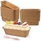 Furuising 60 Stück Kastenformen aus Papier, 15.5x5.4x5.3cm Kastenform Kuchen, Rechteckig Papierbackform Brotbackform mit Pinsel für Kuchen Brot Muffins Desser