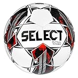 Select Samba V22 Futsalball, Senior, Weiß/Schwarz/Rot, Senior (Größe 4)