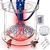 DILAW® Premium Shisha Tisch | Komplettes Set inklusive LED Untersetzer | mit 3 Schlauchhalter | Indoor und Outdoor geeignet | Aus hochwertigem Acryl-Plexiglas | Sicherer Umfallschutz, Transparent