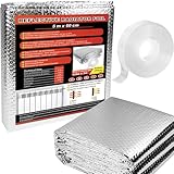 5 m x 60 cm Heizkörper Reflexionsfolie, 3 mm Dicke Isolierfolie Heizung, Isolierung Hinter Heizkörper, Reflexionsfolie Heizung mit Klebepads, Doppelte Alu-Luftpolsterfolie Dachisolierung Thermo