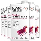 Rinderknochenbrühe von Take Stock | Nicht gentechnisch verändert und hormonfrei | Hoher Kollagen- und Proteingehalt | Kalorien- und fettarm | Frei von Gluten, Milchprodukten, Hefe | 6 x 500 ml