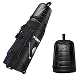 TODO Golf Reisetasche mit Räder, Golfbag tragbar für Flugzeug mit ABS Hartem Kopfteil, 1680D Heavy Duty Oxford wasserdichte & Strapazierfähige, Schutz für Schläger