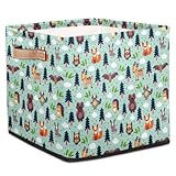 Niedliche Tiere Hirsch Igel Fuchs Kaninchen Eule Fledermaus Stoff Aufbewahrungsw¨¹rfel Boxen Faltbarer Aufbewahrungskorb Beh?lter Organizer Schublade 33 x 33 x 33 cm