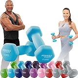 Miweba Sports Neopren Hantelset NKH100 | 𝐏𝐫𝐨𝐟𝐢 Hantel - Hexagon Hanteln Set - Kurzhanteln - Kurzhantel Set - Gymnastikhanteln - Hantel Set - Dumbbell - 0,5-10 Kg (2X 0.5 kg, Türkis)
