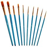 Grevosea Pinsel-Set 10 Stück pinselset acrylfarben Schule Pinsel Wasserfarben Aquarell Pinsel künstlerpinsel Nylon Pinsel Aquarell für Künstler Professionelle Amateure Aquarelle Gouache