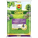 COMPO Rasendünger gegen Unkraut + Moos Komplett-Pflege, Rasendünger mit Unkrautvernichter, Moosvernichter, 3 Monate Langzeitwirkung, 9 kg, 300m²