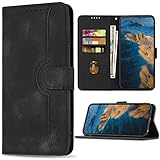 Bear Village Hülle für Huawei P10, PU Leder Handyhülle Klappbar Handytasche, Schutzhülle mit Kartenfach für Huawei P10, Schwarz