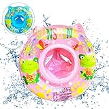 Mizijia Schwimmsitz Baby, Baby Schwimmring, Baby Schwimmen Ring, Float Ring Schwimmsitz Baby, Kinder Schwimmring Mit Doppelgriff, Baby Schwimmhilfe für Kleinkind 6 Monate bis 36 Monate(Frosch-rosa)