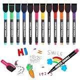 Neoreser 12 Stück Whiteboard Stifte, Magnetische, Trocken Abwischbare Marker, Whiteboard Marker mit Feiner Spitze, Abwischbar Dry Erase Marker Set für Zuhause Schule Büro(12 Farben)