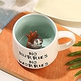3D Faultier Tasse aus Keramik, Einzigartige Handgefertigte Faultier Kaffeetassen, Weihnachten Geschenk für Geburtstage, Frauen, Mädchen, Freundin (Faultier)