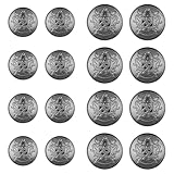 Knöpfe für Mantel 16 Stück Knöpfe Silber Glänzend 18mm 25mm Knöpfe zum Annähen Dekorative Knopf Metall Blazer Knöpfe Vintage Antikes Knöpfe 25mm DIY Basteln für Uniform Frauen Klage Woolen Mantel