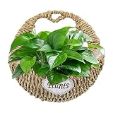 Rattan-Blumenkorb, Pflanzkörbe mit Griffen, Herz-Design, atmungsaktiver Wandkorb für Garten, Hochzeit, Wohnzimmer