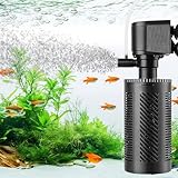 hygger Aquarium Innenfilter,800L/H 10W Fish Tank Filter,Quiet Power Filter for 55-110L Freshwater and Saltwater Aquariums