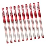 OJREEUB 10 x 0,5 mm mittlere Spitze, Nachfüllminen, Gelschreiber, glattes Schreiben, Rot, 15 cm