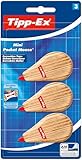 BIC Tipp-Ex Mini Pocket Mouse Korrekturband 6 m x 5 mm – verschiedene Holzmotive, Packung à 3