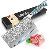 Home Safety Damast Nakirimesser mit extrem Scharf 17.8cm Klinge aus 67 Lagen VG-10 Damaststahl Chinesisches Hackmesser Damast Fleischmesser, Abalone-Muschel Griff, Geschenkbox